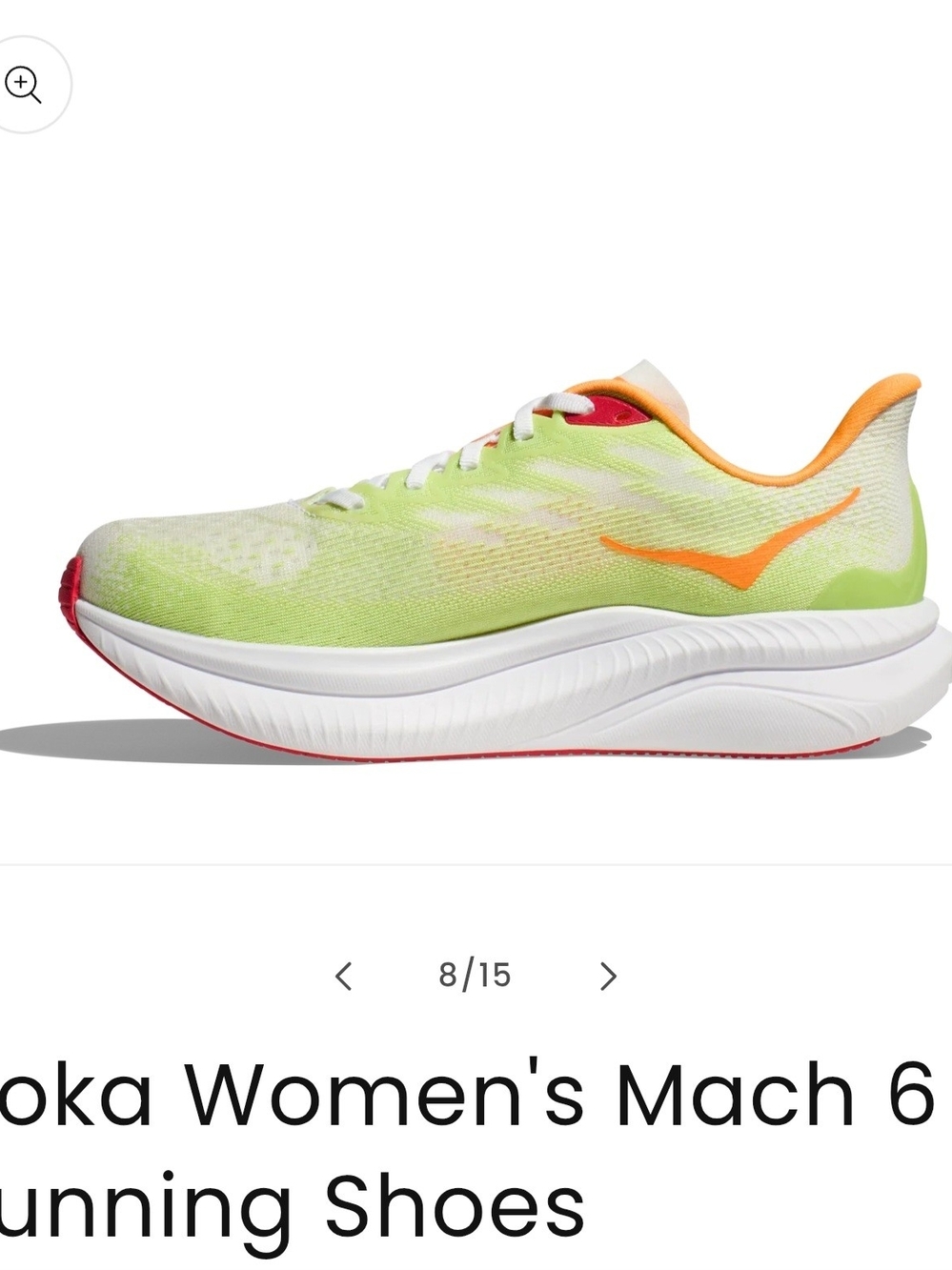 Hoka Mach 6 Women's Running Shoe - Lettuce/White, Size 8 - Picture 3 of 9